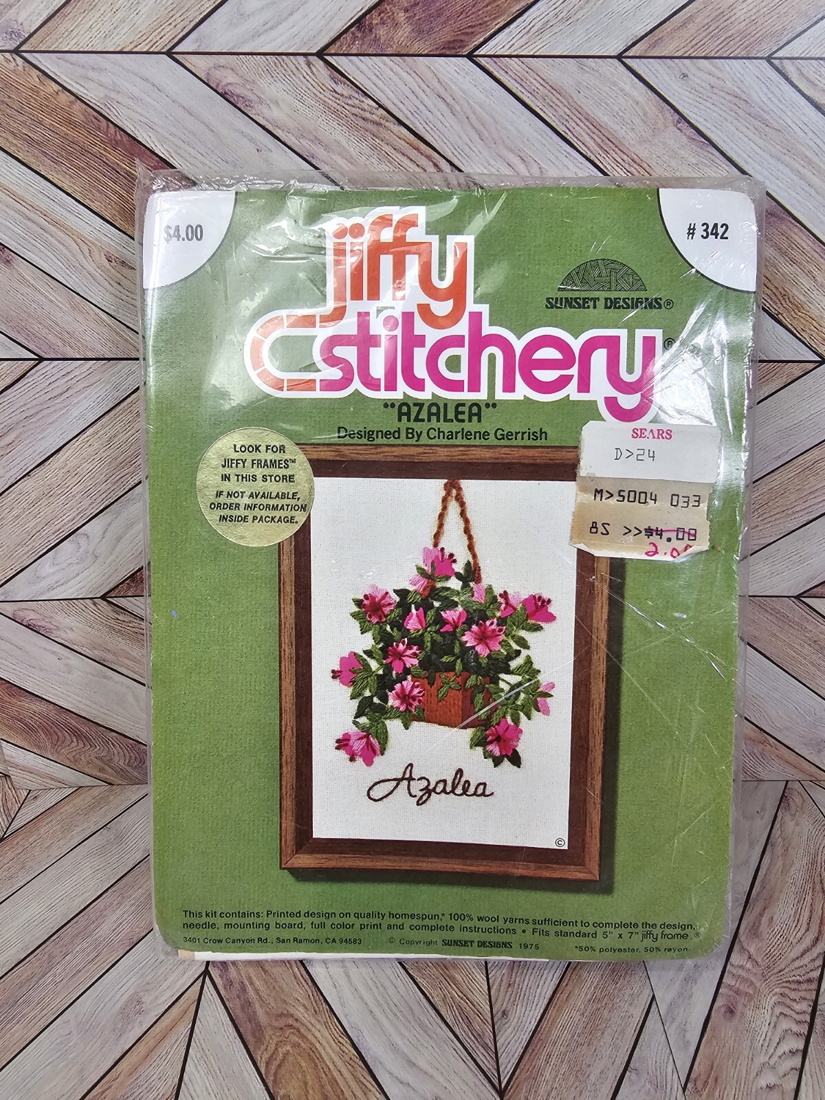 Vintage Jiffy Stitchery Cross Stitch Kit Azalea 342 5x7 w/ Frame eBay