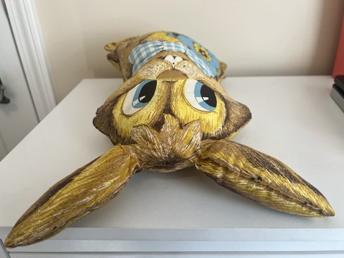 Vintage cut to sew bunny rabbit plush Printed Fabric Stuffed Toy Pillow 1970s - Picture 17 of 18