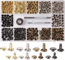 Leather Rivets Kit 240 Pcs Nickel Free Copper Rivets In 4 Colors With Tools