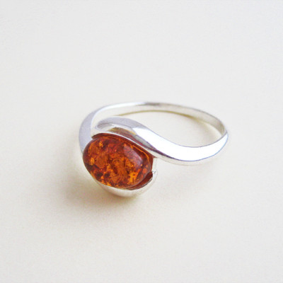 Bague Ambre Véritable Mer Baltique Argent 925 - Taille 56 - Neuf Avec étiquettes