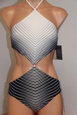 NWT Vince Camuto Swimsuit 1 one piece Sz 14 Monokini High Neck