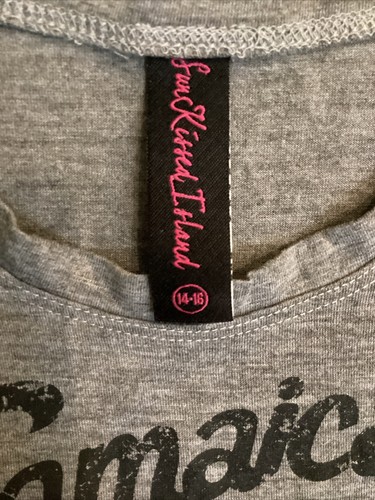 girls size 14-16 gray Jamaica heart tshirt NWOT Sun Kissed Island brand - Picture 3 of 7