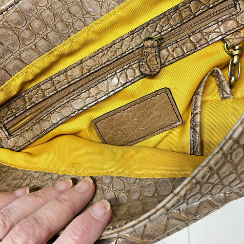Jessica Simpson Purse, Croc Bag, Large Shoulder Braided Carry All Bag - Vegan - Picture 14 of 16