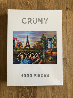 Paris Puzzle 1000 Teile in der Abenddämmerung Eiffelturm Spiele Spaß CRUNY Neu Versiegelt