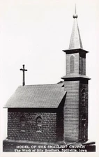 RPPC Spillville IA Iowa Smallest Church Festina Chapel Photo Vtg Postcard C11