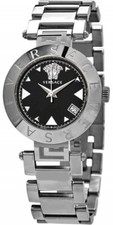Versace Reve Stainless Steel Black Dial Ladies Watch XLQ99D009S099