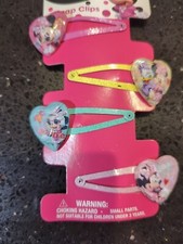 Minnie Mouse 4 CT Snap Hair Clips New