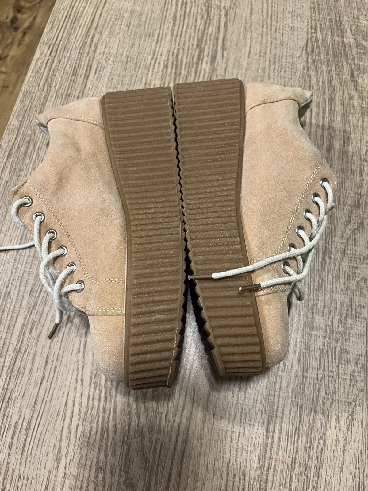 SAOLA Scarpe da ginnastica platform taglia 5 donna scamosciate stringate suola in gomma grossa (C4)