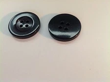 NEW 15 PCS.  BAG 1 INCH  BLACK 4 HOLE WITH A  WIDE FLAT RIM POLISHED FINISH