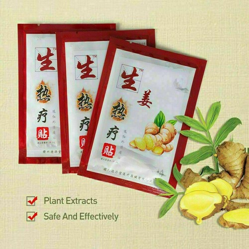 60 Pads Lymphatic Drainage Ginger Body Foot Detox Patch Heating Knee Pain Relief - Bild 6 von 12