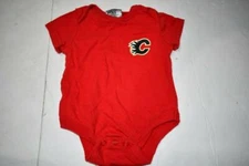 Infant/Baby Calgary Flames 9 Months Creeper One-Piece (Red) Mighty Mac Sports