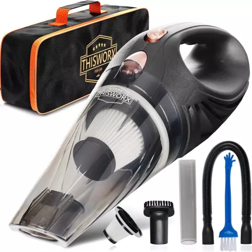 Thisworx Cordless Car Vacuum With Rechargeable Battery And 3 Attachments 
