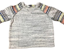 Genuine Kids Oshkosh Baby Fair Isle Raglan Cotton Sweater 18 Months Heather Gray