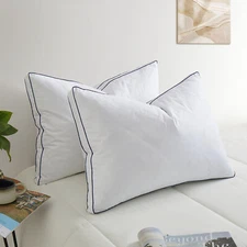 King or Queen Size Loft Gusset Feather Bed Pillows, More Support Comfort Pillows