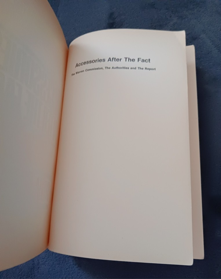 Accessories After the Fact by Sylvia Meagher JFK assassination 1976