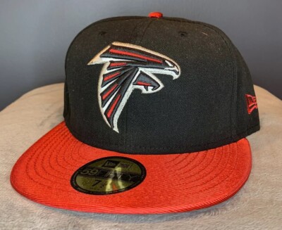 Atlanta Falcons Sample Hat Cap New Era Size 7 1/2 Fitted 59Fifty Black Red NFL