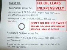 GM 12561211 O-ring for CAM or CRANK POSITION SENSOR 1999-2007 12555566 12560228 
