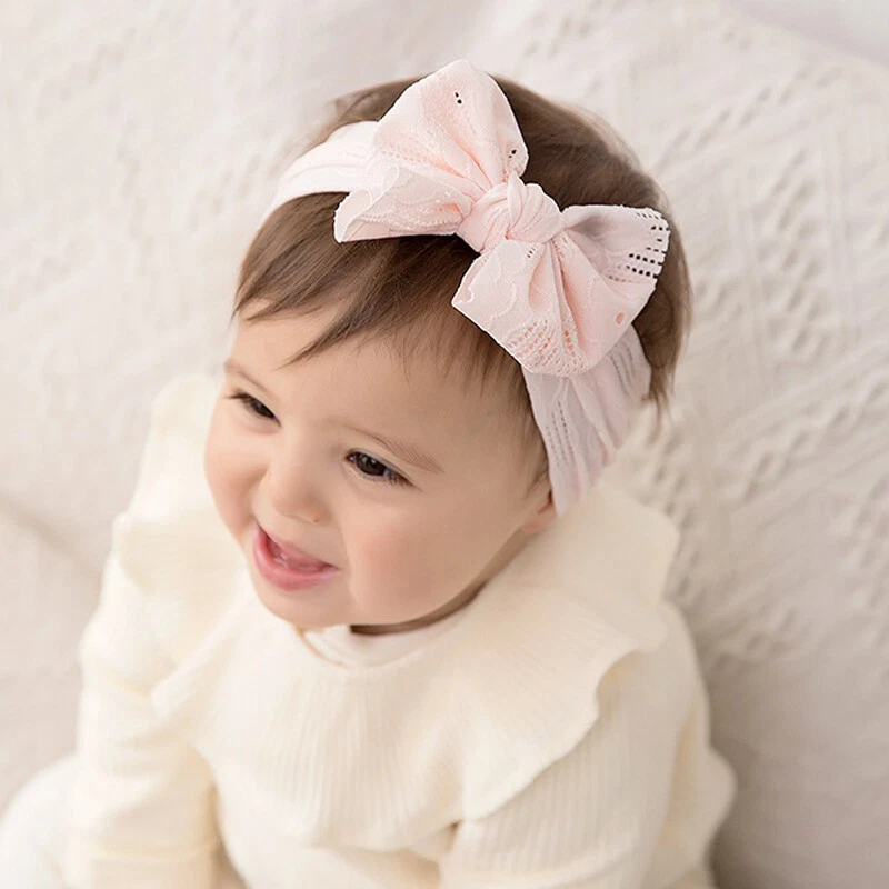 Big Bowknot 婴儿头带柔软弹性发带宽蝴蝶结头饰 — 第 3/4 张图片