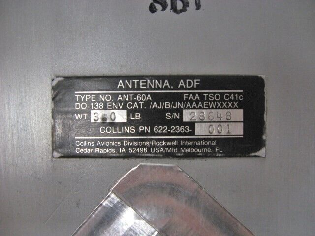 Collins ANT-60A ADF Antenna - PN: 622-2363-001 | eBay Collins ANT-60A ADF Antenna - PN: 622-2363-001 | eBay
