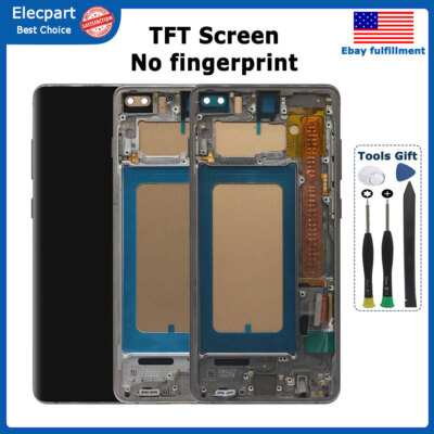 For Samsung Galaxy S10 Plus S10+ G975 TFT LCD Display Screen Digitizer + Frame
