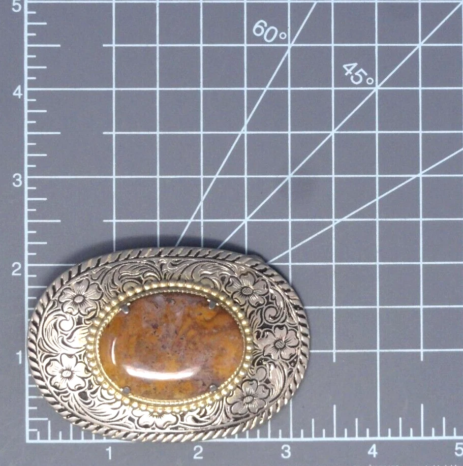 Cinturón Western Floral Pergamino Hebilla Amarillo Musgo Ágata Vaquera Vaquera De Colección .TYC238 Foto 3 de 4