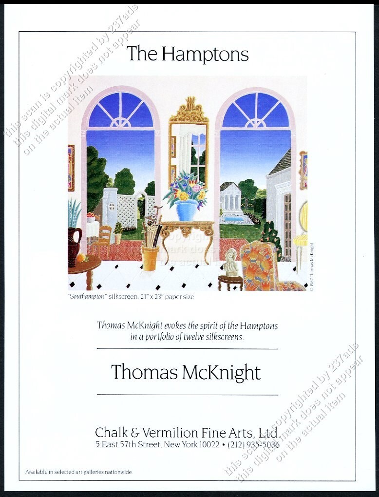 1987 Thomas McKnight Southampton art NYC gallery vintage print ad