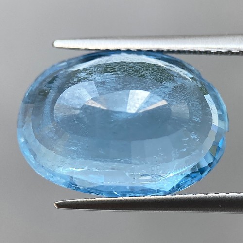 Huge Aquamarine Natural 12.3ct Aqua Blue Rare Oval Cut Precious Gem From Brazil - Picture 4 of 4