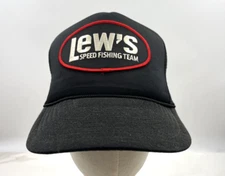 VTG San Sun Hat Men’s Lew’s Speed Fishing Team Black Snapback Hat Adustable Mesh