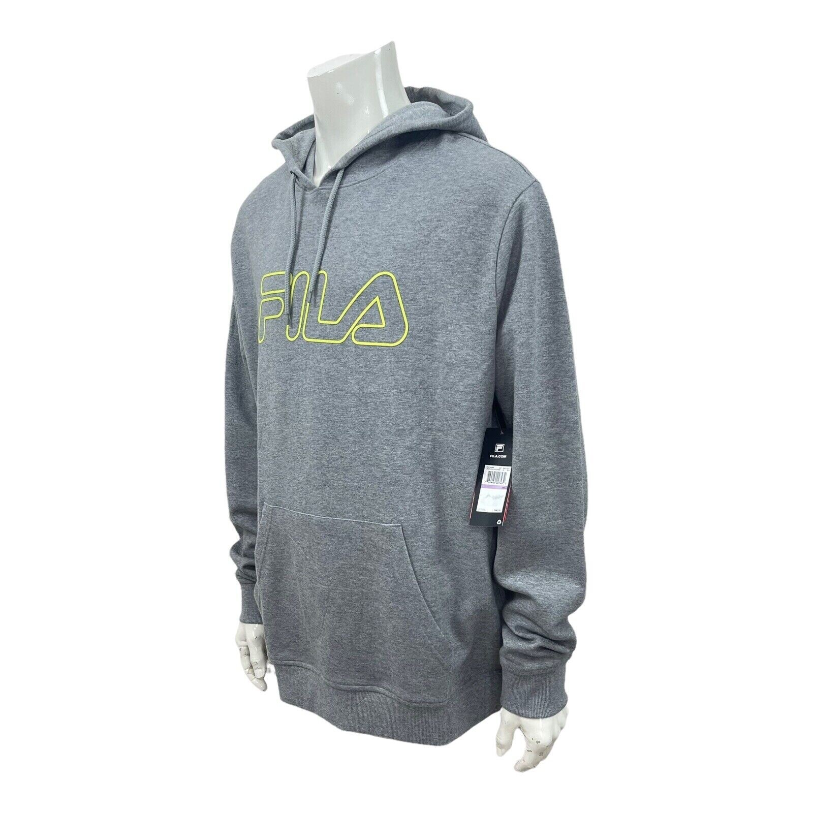 Felpa con cappuccio FILA Leonidas Performance maglia pullover grigio tasche erica uomo XXL