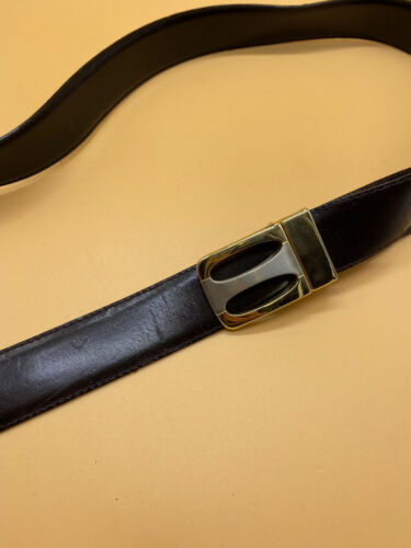 Vera Pelle Unisex braun italienischer Ledergürtel mit goldener Metallschnalle - Größe 125 cm - Bild 1 von 7