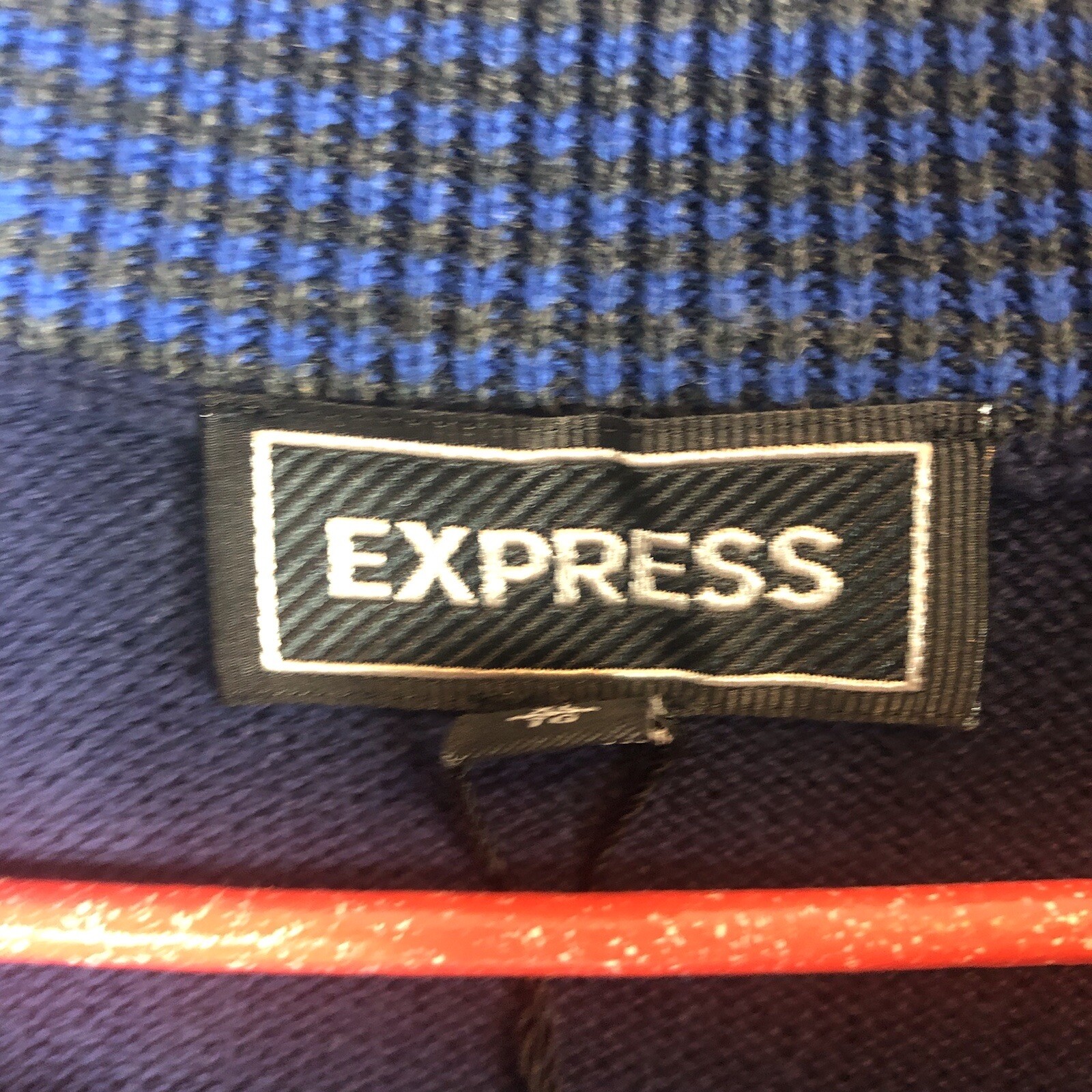 Men's Express Basic Solid Navy Blue Quarter Zip L… - image 2