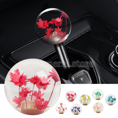 Pequeña flor Resin Circular Pelota Shape Car Pomo Palanca Cambio De Marchas 