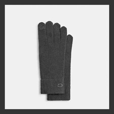 COACH KNIT TECH GLOVES, DARK GRAY, S/M - New with Tags