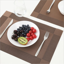 Placemats Easy to Clean for Kitchen Heat-resistand Woven Vinyl Mats Set of 4