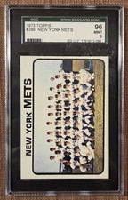 1973 Topps #389 New York Mets Baseball Card SGC 9 Mint Mays Fregosi Seaver Staub