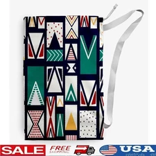 Merry Christmas Laundry Bag Drawstring Holiday Gift Santa Sack Durable Polyester