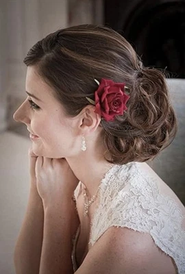 Artificial Rose Flowers Hair Clips/Pins For Women's and Girls Hair Accessories - Image 1 of 4