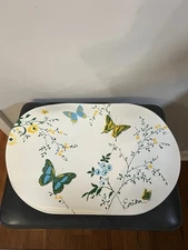 Vintage Butterfly Placemats Henco Made USA Nonskid 17x11 Vinyl Oval MCM 4 Erika