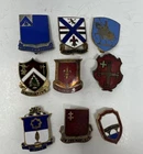 WW2 US Army DUI Pin Lot 9 Military Unit Crests Enamel Insignia Mixed WWII 1/12