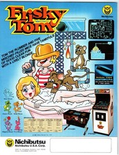1981 Nichibutsu Frisky Tom Arcade Game Flyer Vintage Ephemera image