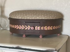 Vintage Floral Padded Sewing Box ~ Jewelry Box Case Granny Country Cottage