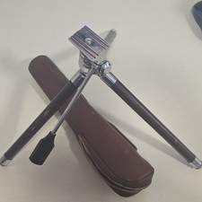 Vintage Foldable Camera Tripod Stand with Pan/Tilt Head, Case, Universal Fit