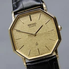 Vintage 1983 [N MINT+] SEIKO Chariot 6030-5590 Gold Octagon 30mm QZ Men's Watch