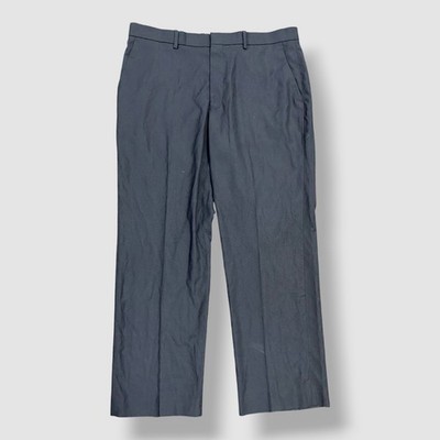 Perry Ellis Men's Black Classic-Fit No-Iron Nailhead Dress Pants Size 36W 29L
