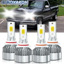 For Chevrolet C2500 1988-2000 LED Headlights High Low Beam Bulbs Kit White 4Pcs
