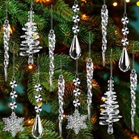 Kristall Ornament Christbaumschmuck 13 StüCk Eiszapfen Schneeflocken Deko