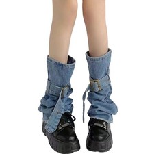 Women Denims Leg Warmers Harajuku Leg Cover Middle Tube Socks Ankle Heap Socks
