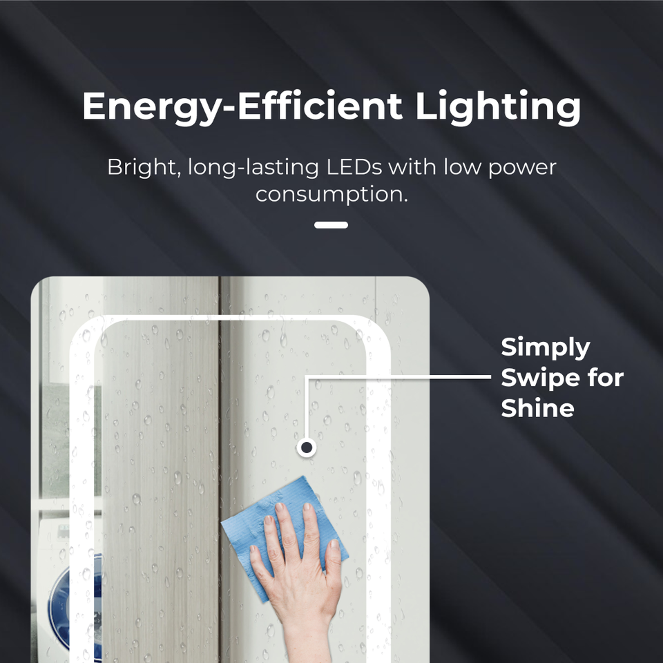 Bathroom Mirror Wall Hung Mount LED Light Battery Illuminated 500 x ...