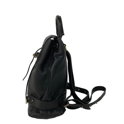 meli melo - Black Leather Backpack | eBay