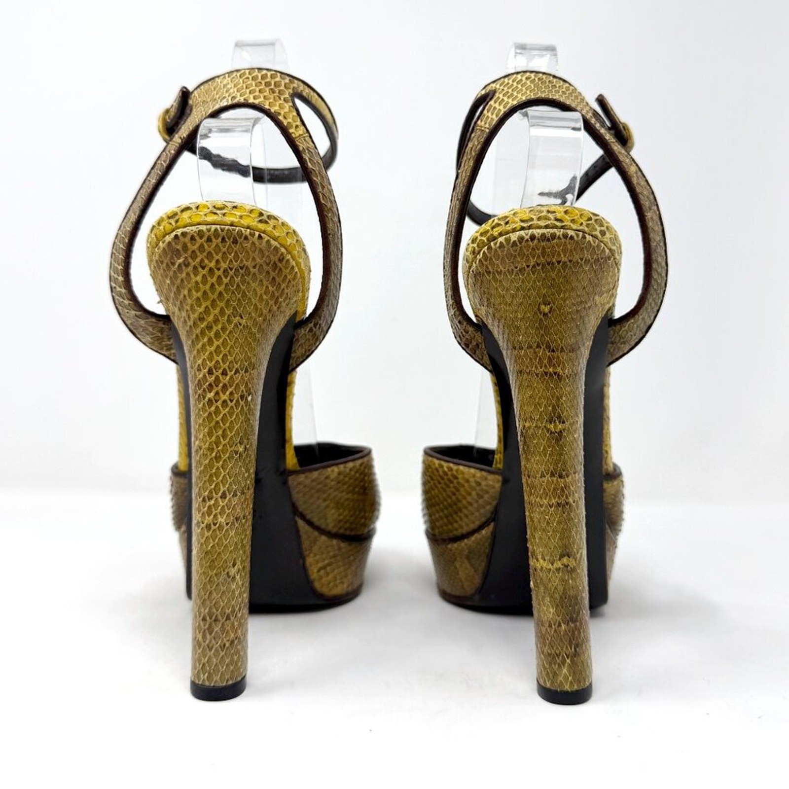 Gucci Python Platform Pumps Yellow 38 EU Python L… - image 4